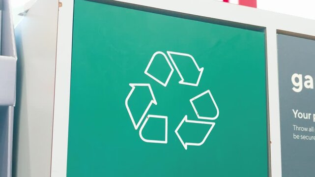 Garbage Only and Recycling Sign Icons on Public Waste Sorting Station