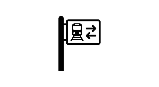 Minimal Trpngn Station Transfer Point Vector Icon