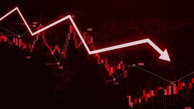 Global stock market crash showing financial crisis and recession