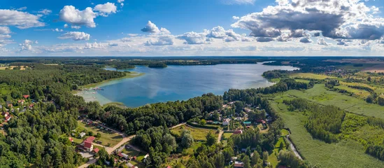 Lubikowo lake aerial view of the main beach. Poland © Pawel Pajor
