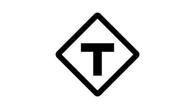 T-Intersection Road Sign Icon