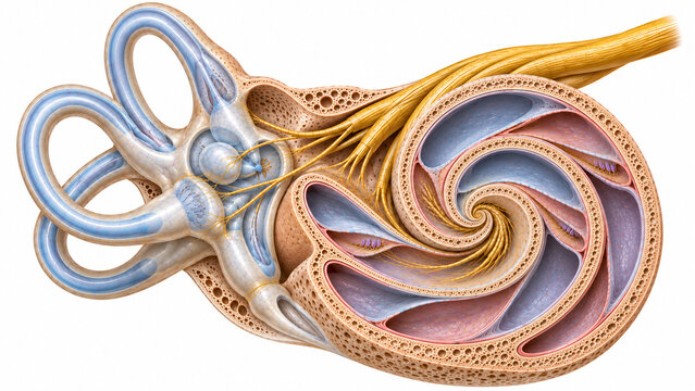 Human Cochlea Anatomy Inner Ear Medical Illustration