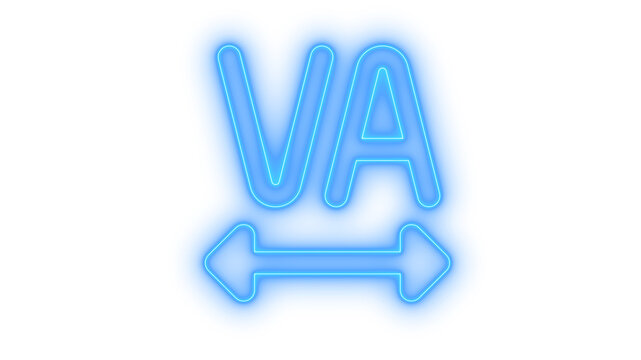 Glowing neon typography kerning and character spacing icon isolated on transparent background. Text tracking tool. Letter distance adjustment. Font editor