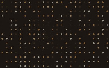 Minimalist dark background with organized grid of small brown and beige circles for layouts. © Ala