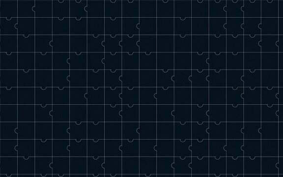 Jigsaw puzzle pieces grid layout featuring dark navy geometric vector pattern for modern design.