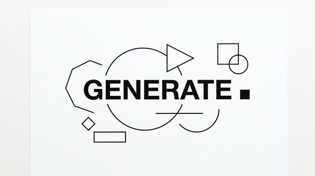 Minimalist Modern Graphic Design with Generate Text and Geometric Shapes
