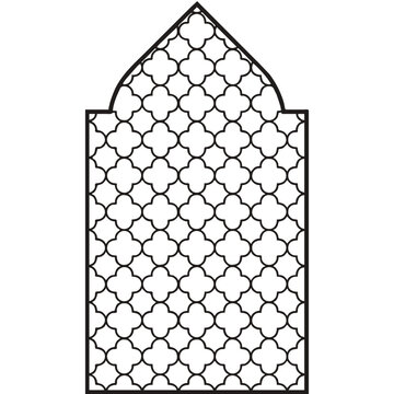 Islamic arch with geometric lattice pattern vector illustration
