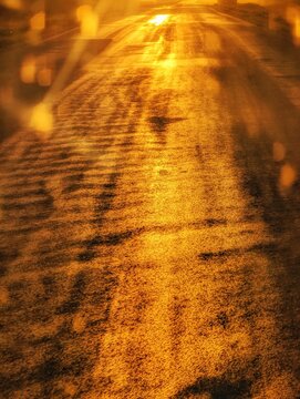 sunset in the city. blurred background.