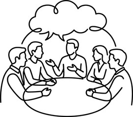 Obraz premium Team meeting discussion brainstorming ideas collaboration communication teamwork people talking