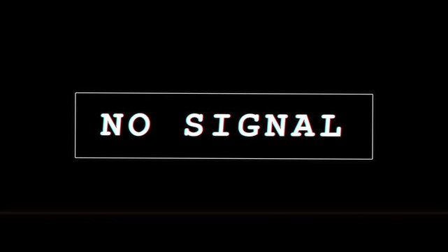 Retro Analog TV Static Background with Glitched No Signal Text