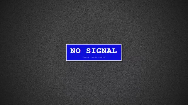Retro No Signal Blue Screen with Analog TV Static Noise