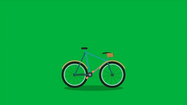 Minimalist bicycle illustration on green background