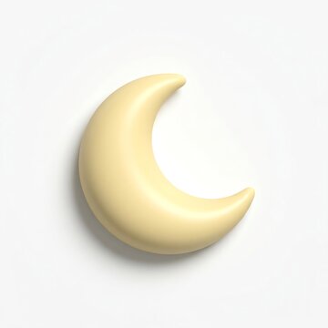 Cute 3D Crescent Moon Illustration