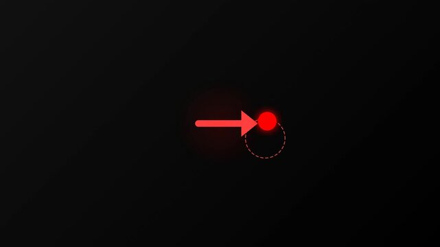 Red Arrow Pointing to Glowing Dot Attention Animation