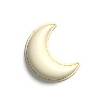 Cute 3D Crescent Moon Illustration