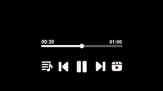 Minimalist music player interface,with Alpha Channel
