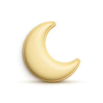 Cute 3D Crescent Moon Illustration