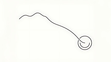 Obraz premium Minimalist single line illustration of a stylized sperm cell on a white background representing fertility and reproduction