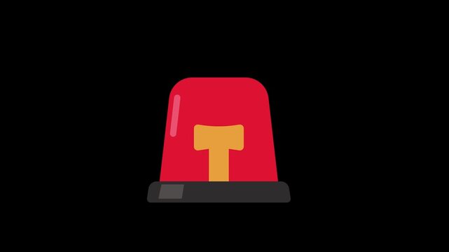 Vibrant red emergency siren light icon flashing, signaling urgent warning, critical alert, and important notification