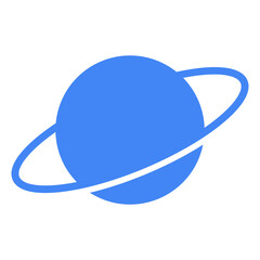 Blue planet icon, saturn symbol for space travel © Neolab