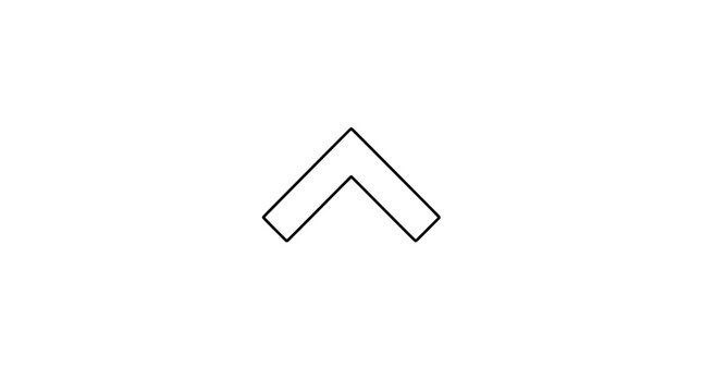 Single Chevron Arrow Pointing Up - Minimalist Vector Icon Outline for UI Design, Navigation, Directional Symbol, Simple Geometric Arrow Illustration on White Background detailed commercial stock