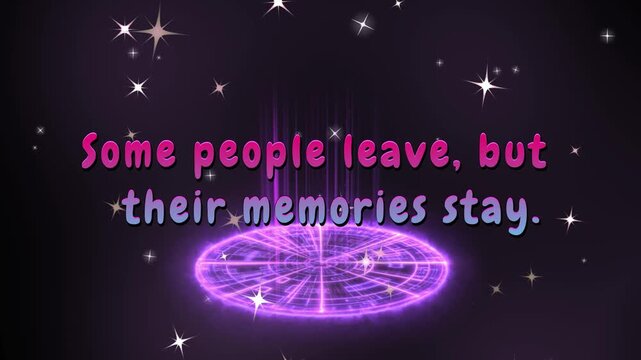 Inspirational quote displayed over a glowing purple magical portal
