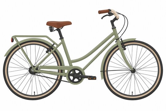 Vintage city bicycle isolated on white background