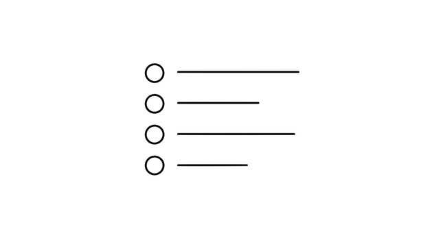 Left align text formatting icon with four horizontal lines of varying lengths representing ragged right edges vector illustration for document editing word processing typography UI design element