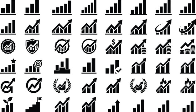 Increase Decrease icon set. Editable line icons. Vector illustration.....