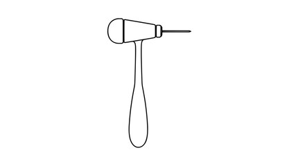 Obraz premium Hand-Drawn Percussion Hammer with Brush Needle Reflexology Tool Vector Icon Illustration for Acupuncture Therapy - professional high resolution commercial stock detailed commercial stock imagery