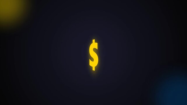 Simple motion graphic video of rotating $ logo