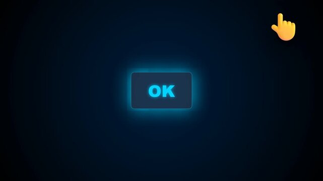 Simple video motion graphic of a cursor clicking an OK button