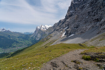 Fototapeta premium Eiger Trail Hiking Path Above Grindelwald Valley