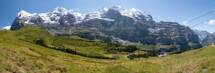 Obraz premium Panoramic View of the Eiger, Mönch and Jungfrau in the Swiss Alps