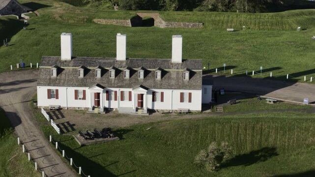Fort Anne, Parks Canada National Historic Site - British colonial military outpost captured from the French and Mi&rsquo;kmaq Nation. Annapolis Royal, Nova Scotia MAXQUAL PRORES422HQ 4K HLG HDR BT.2020/2100