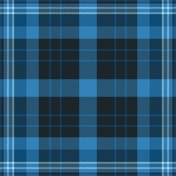 Clan plaid check vector, commerce pattern background texture. Invite seamless fabric tartan textile in cyan and dark colors.