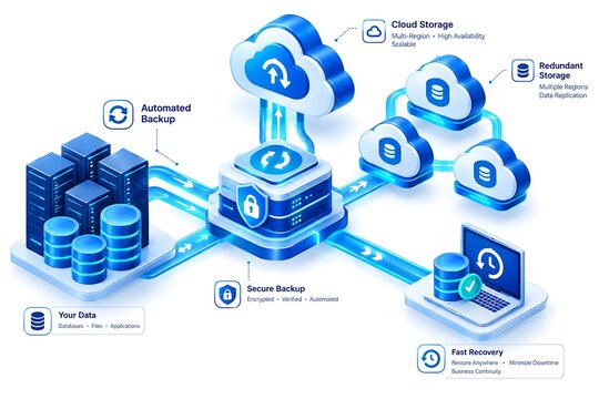 Cloud Data Storage And Backup Solution automation workflow process system data flow pipeline integra