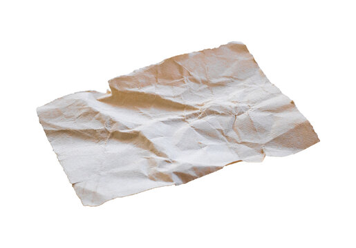 crumpled trash paper isolated on white