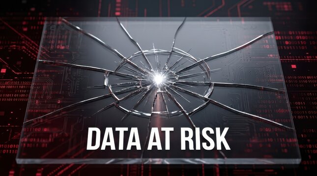 Digital security warning data breach concept.