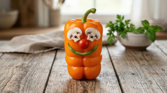 Cute ceramic pumpkin with ladybug decoration outdoors.