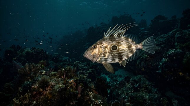 golden brown john dory ( zeus faber ) underwater 8k