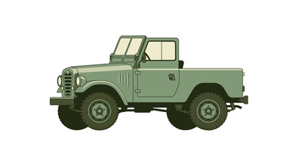Obraz premium Classic Vintage Pickup Truck Side Profile Vector Illustration