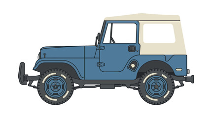 Obraz premium Retro Classic 4x4 SUV Side View Graphic