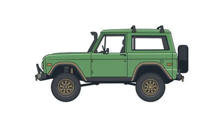 Retro Classic 4x4 SUV Editable Vector Graphic © Queen