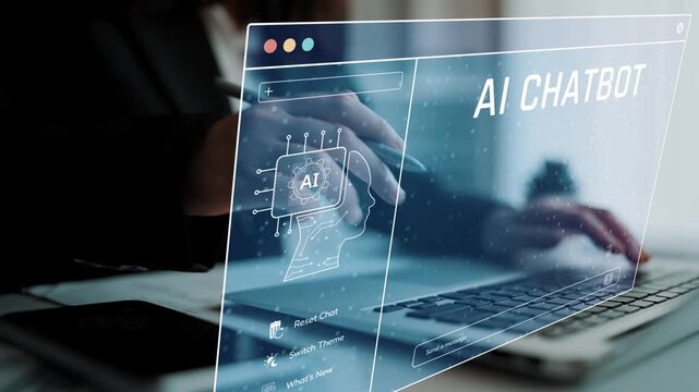 AI chatbot interface facilitates communication, chatbot, and AI interaction for automated user support and information exchange Marrow