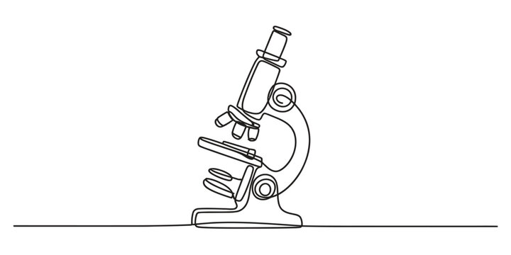 Continuous single line drawing of a microscope