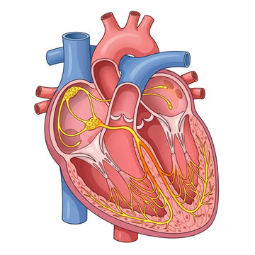 Electrical Conduction System of the Human Heart Vector
