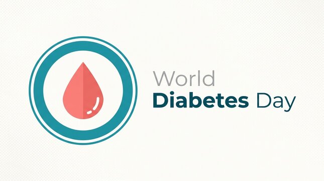 World diabetes day logo with blood drop icon