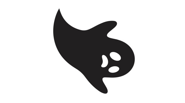 Black cat silhouette with arched back and tail curled