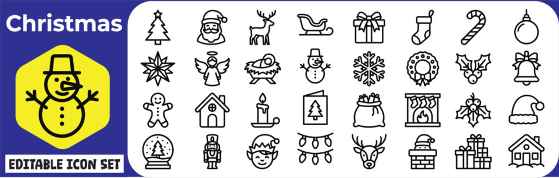Vintage christmas illustrations and ornaments collection with a snowman and festive holiday design elements